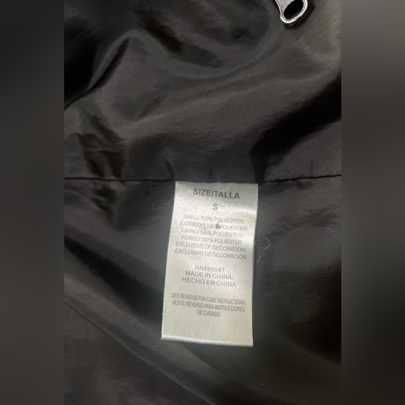 Smurf Black Graphic Print Windbreaker Jacket Light Weight Size Small - Picture 8 of 8